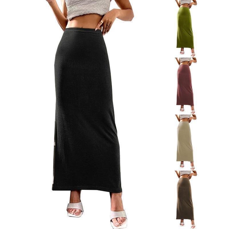 Title 2, Womens Solid Ankle and Hip Wrap Long Skirt. Co...