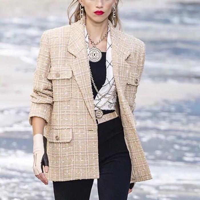 Suit Jacket Women's Coarse Woolen Woolen Cloth To Work Temperament Self-cultivation
