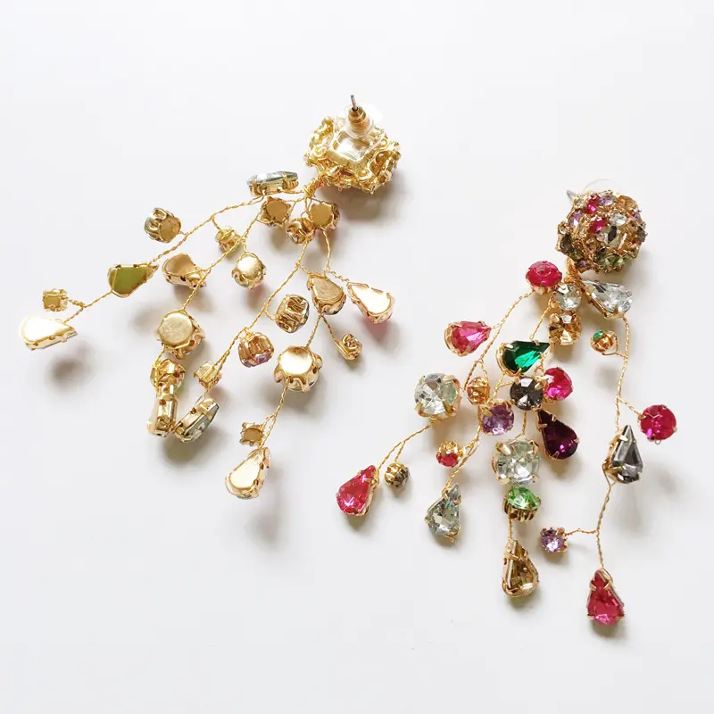 Earrings Colorful Diamond Crystal