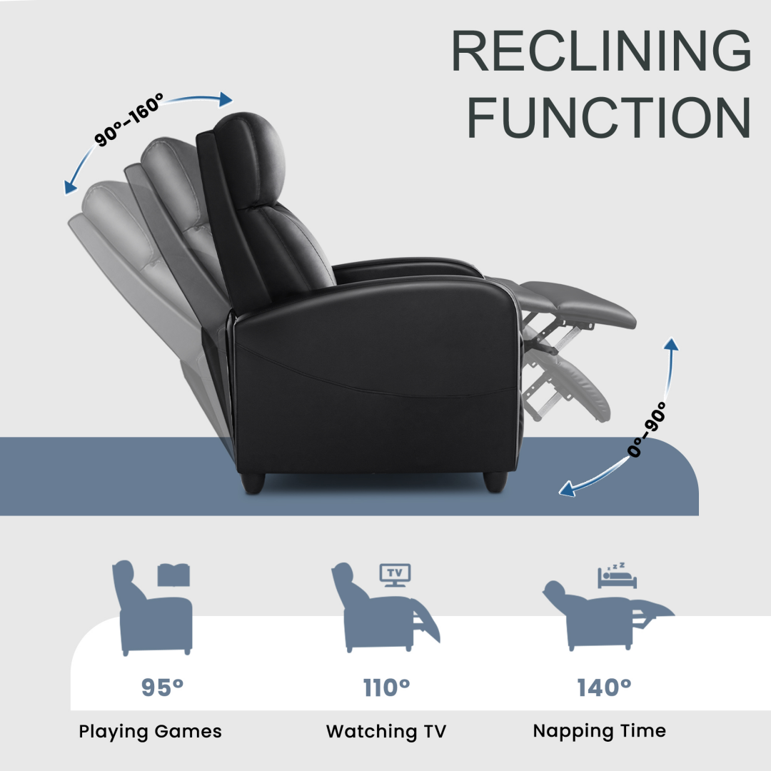 Recliner Chair PU Leather Recliner Sofa No Massage β photo 6
