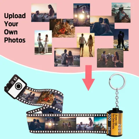Custom Keychain Creative Memory Time Film Pendant DIY Gift