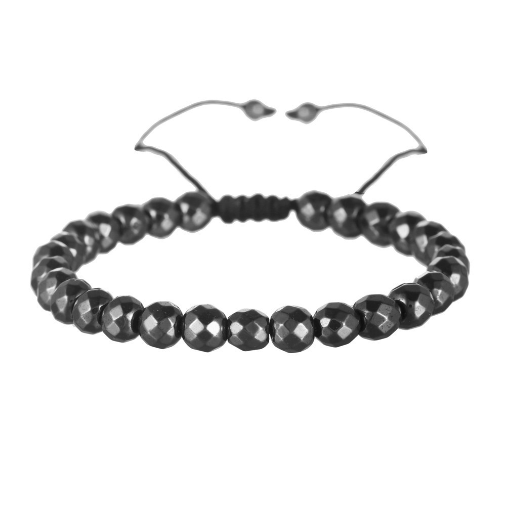 Women's Geometric Black Gallstone Hand Braided Bracelet