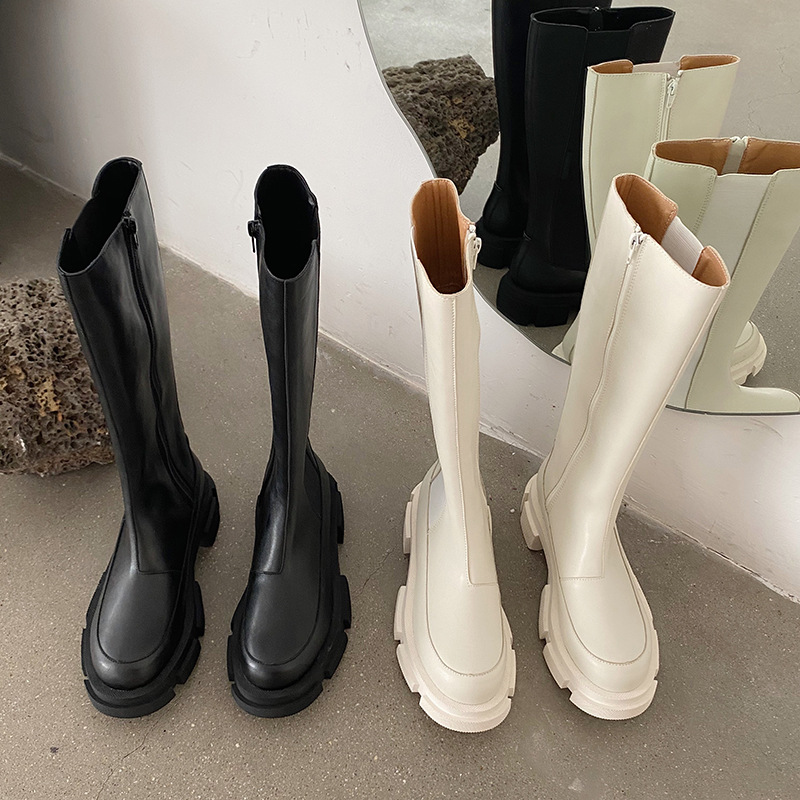 Title 2, Fashion All-Match High Side Zipper Platform Boots