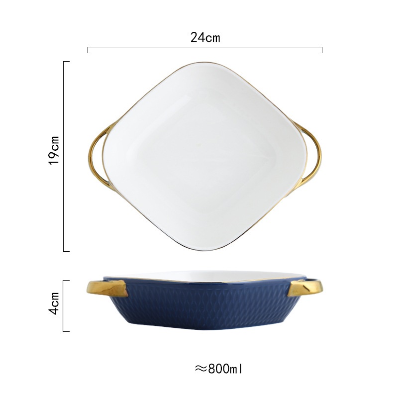 Title 13, Creative Ceramic Double Ear Baking Tray With Ph...