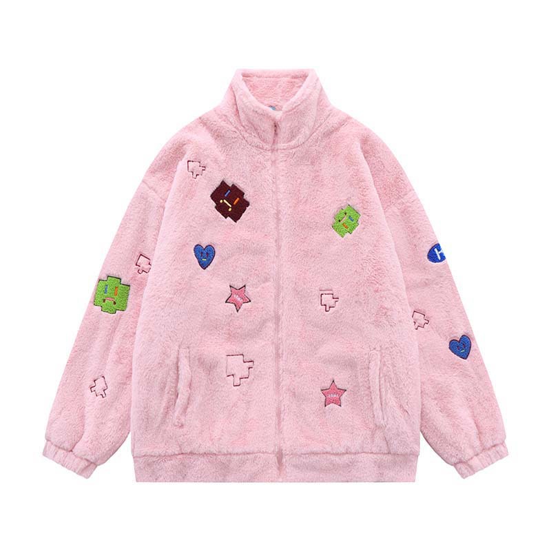 Embroidered Lamb Fleece Cotton Garment