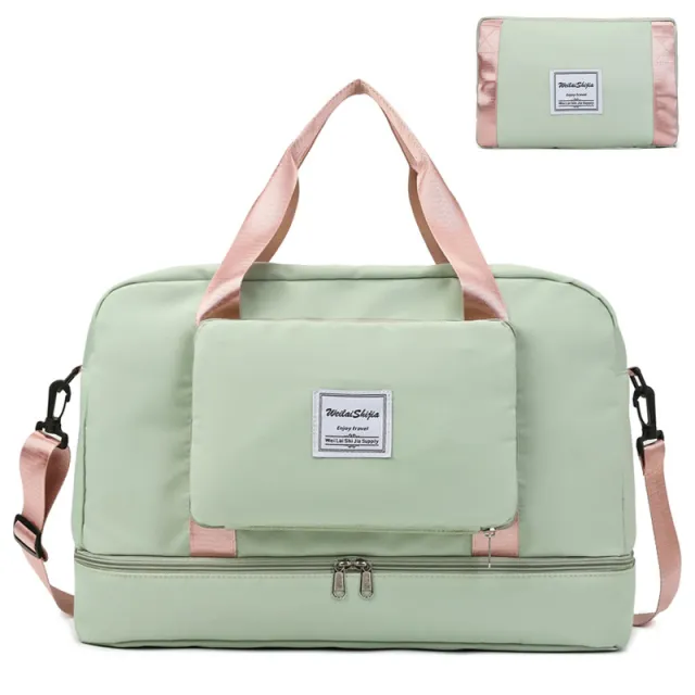 Foldable Travel Duffel Bags Sports Gym Tote Bag Women Green - Shop at LoveMi