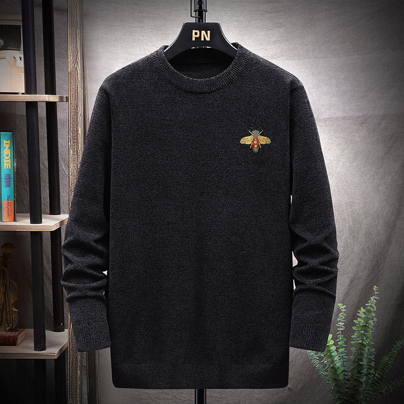 Sweater Men's Round Neck Casual Loose Knit Sweater Top Winter