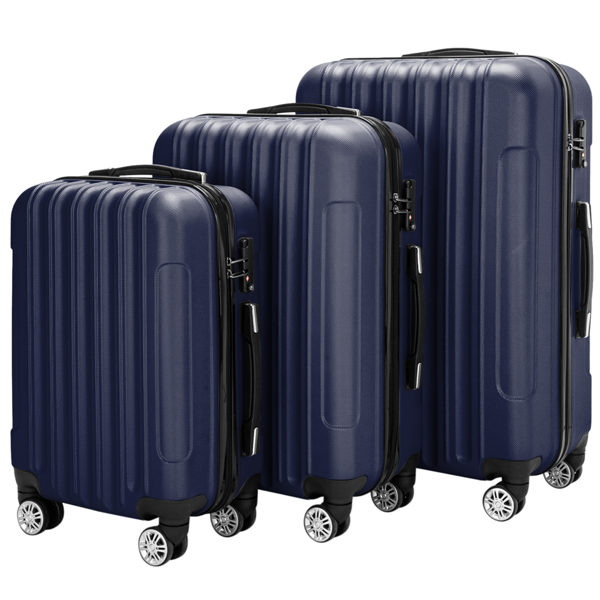 Vertical 3-in-1 Spinner Wheel With Handle Trolley Case 20in 24in 28in ABS Aluminum Alloy Trolley Classic Color - Navy Blue — foto 8
