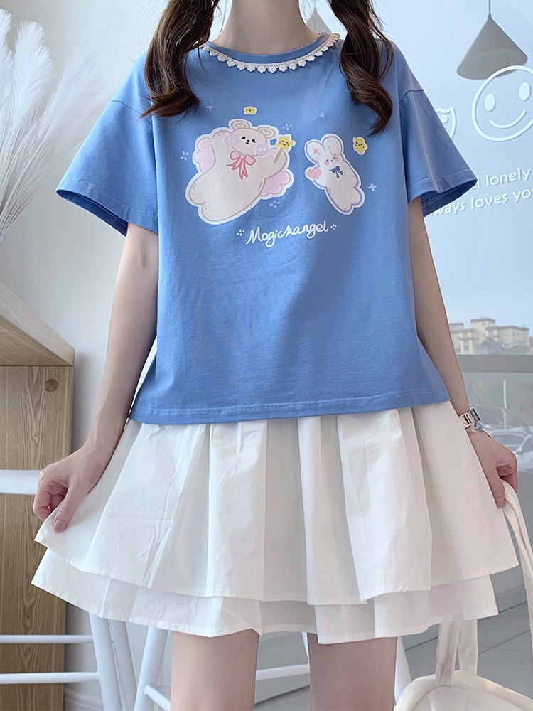 Title 1, Flying Bear Soft Cute Girl Soft Sister Print Cu...