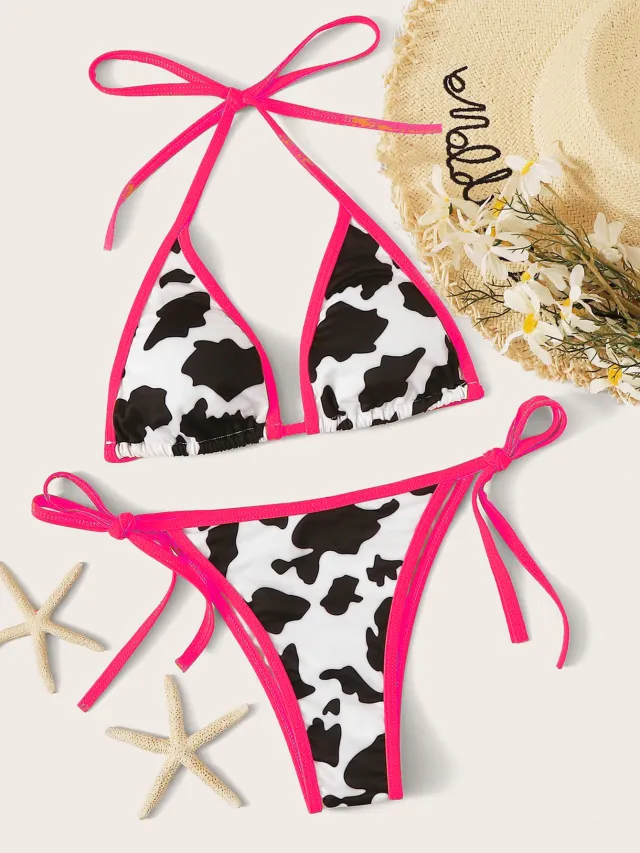 New Foreign Trade Hot Split Bikini Cow Print Sexy Rose - Shop at LoveMi