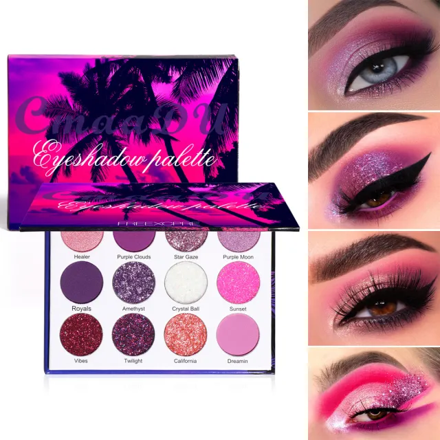 Women's Creative 12 Colors Glitter Eyeshadow Palette Colorful - Shop at LoveMi