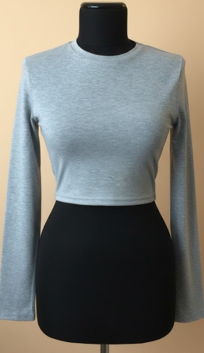 Long Sleeve Viscoe Crop Top