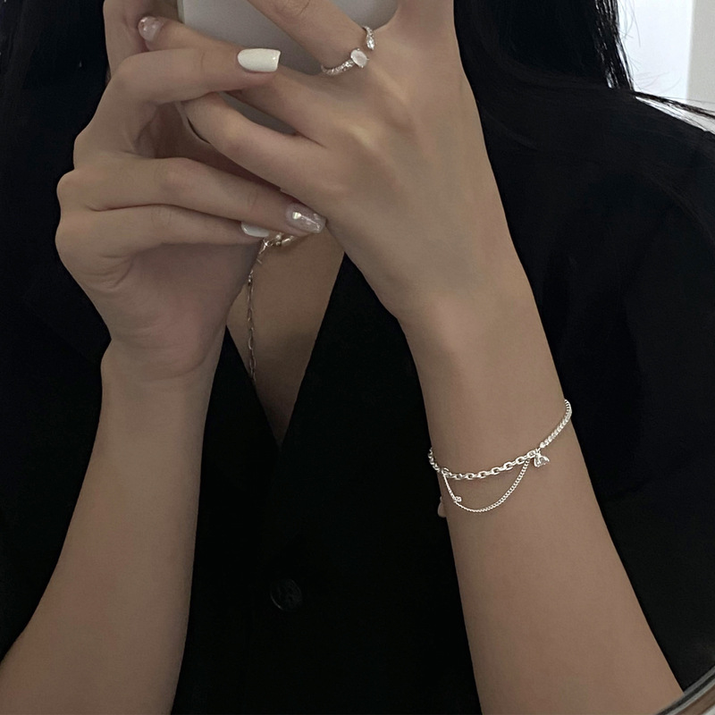 Super Sparkle Zirconia Chain Panel Bracelet Adjustable