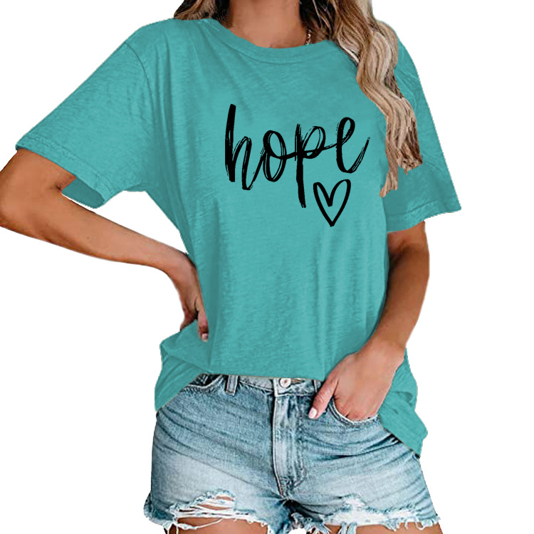 Title 11, Womens HOPE Love Print Loose T-shirt offers ef...