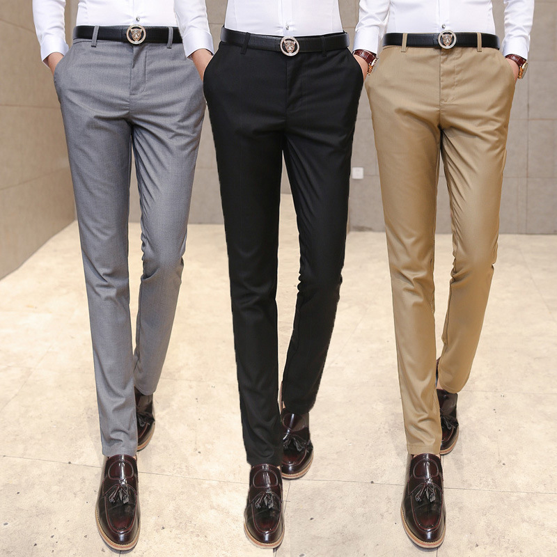 Business Casual Non Iron Solid Color Work Trousers