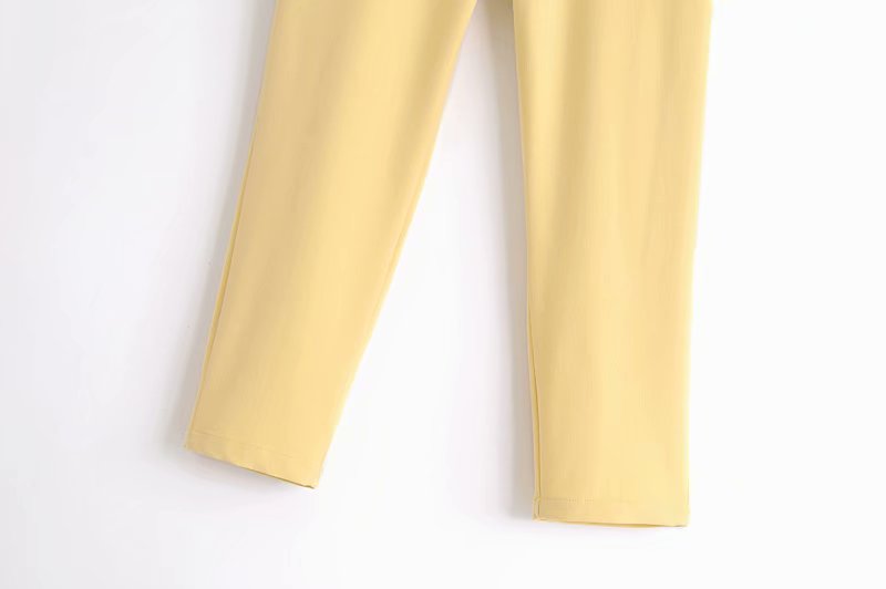 OL Professional Suit Pants Texture Fabric High Waist Casual