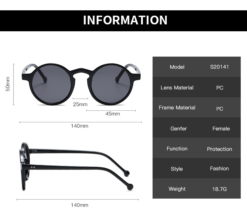 Title 1, Round Retro Small Frame Sunglasses