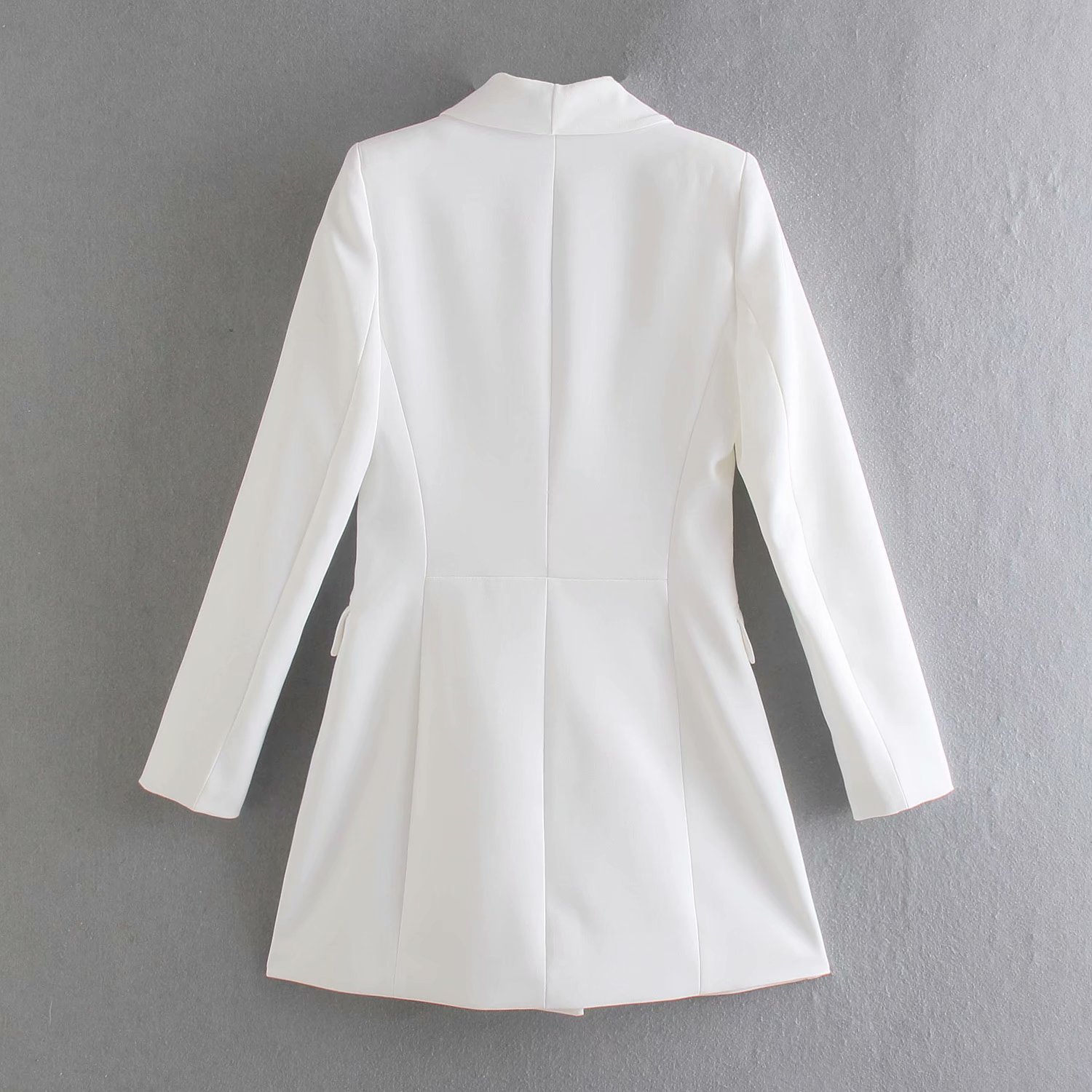 Title 4, Solid Color Double Breasted Graceful Suit Jacket