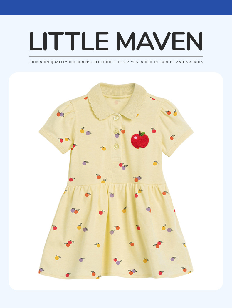 Fashion Girls POLO Short Sleeve Lapel Dress