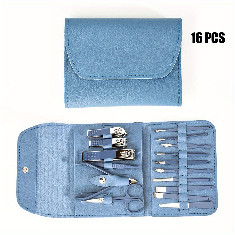 Nail Clippers Set 16-piece Folding Bag Household Nail Clippers Stainless Steel Nail Clippers Pedicure Nail Scissors Full Set