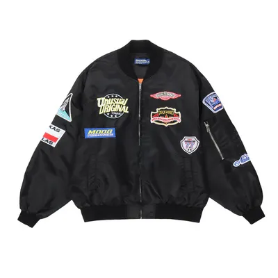 Flight Gaojie Hip-hop Fashion Brand BF Style Windbreak Jacket - Black
