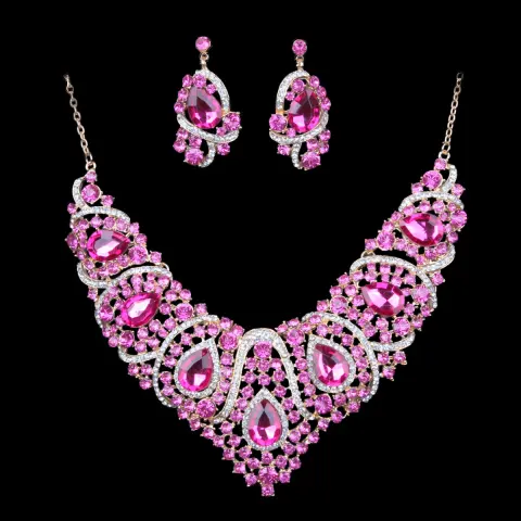 Colorful Bridal Necklace and Earring Set