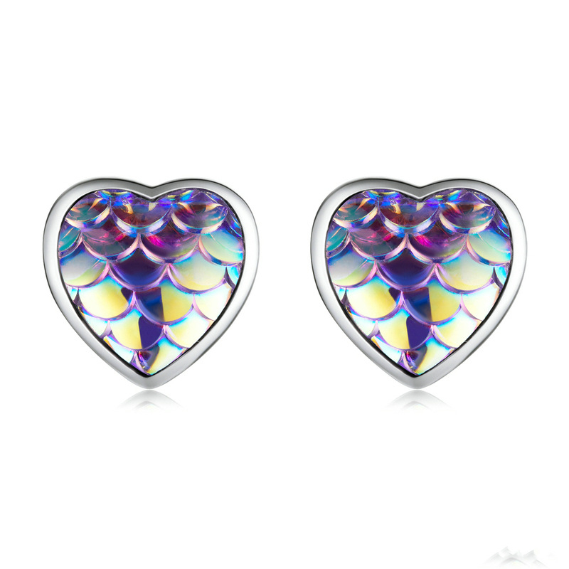 Yinziyun Hot-selling Dream Fish Scale Resin Earrings Necklace