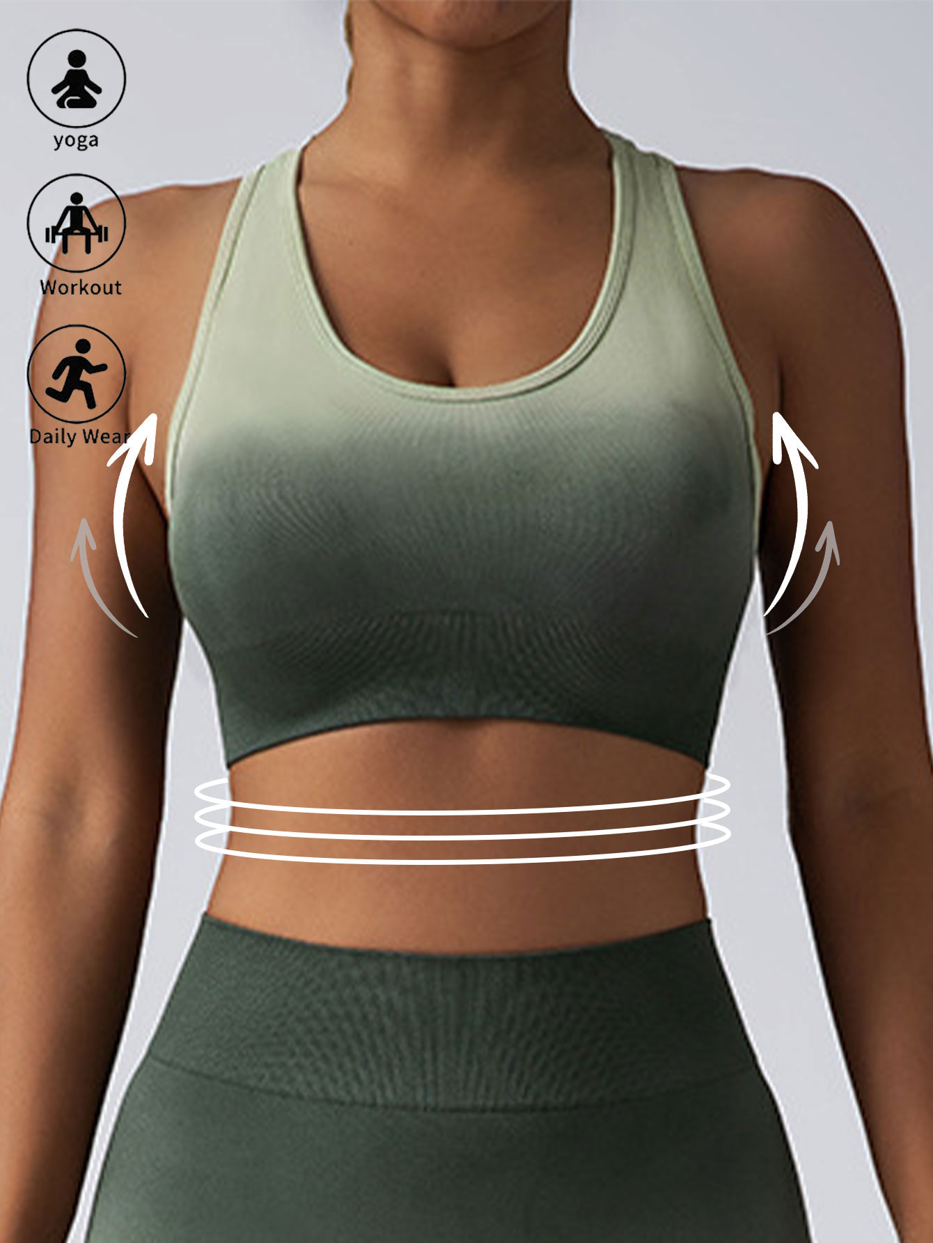 Sports Bras For Women, Wireless High Support Running Bra Workout Yoga Crop Tank - Picture 12 of 14