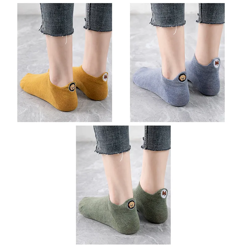 Socks Women's Socks Shallow Mouth Cotton Boat Socks Couples Mid-tube Low - 1Style-Onesize