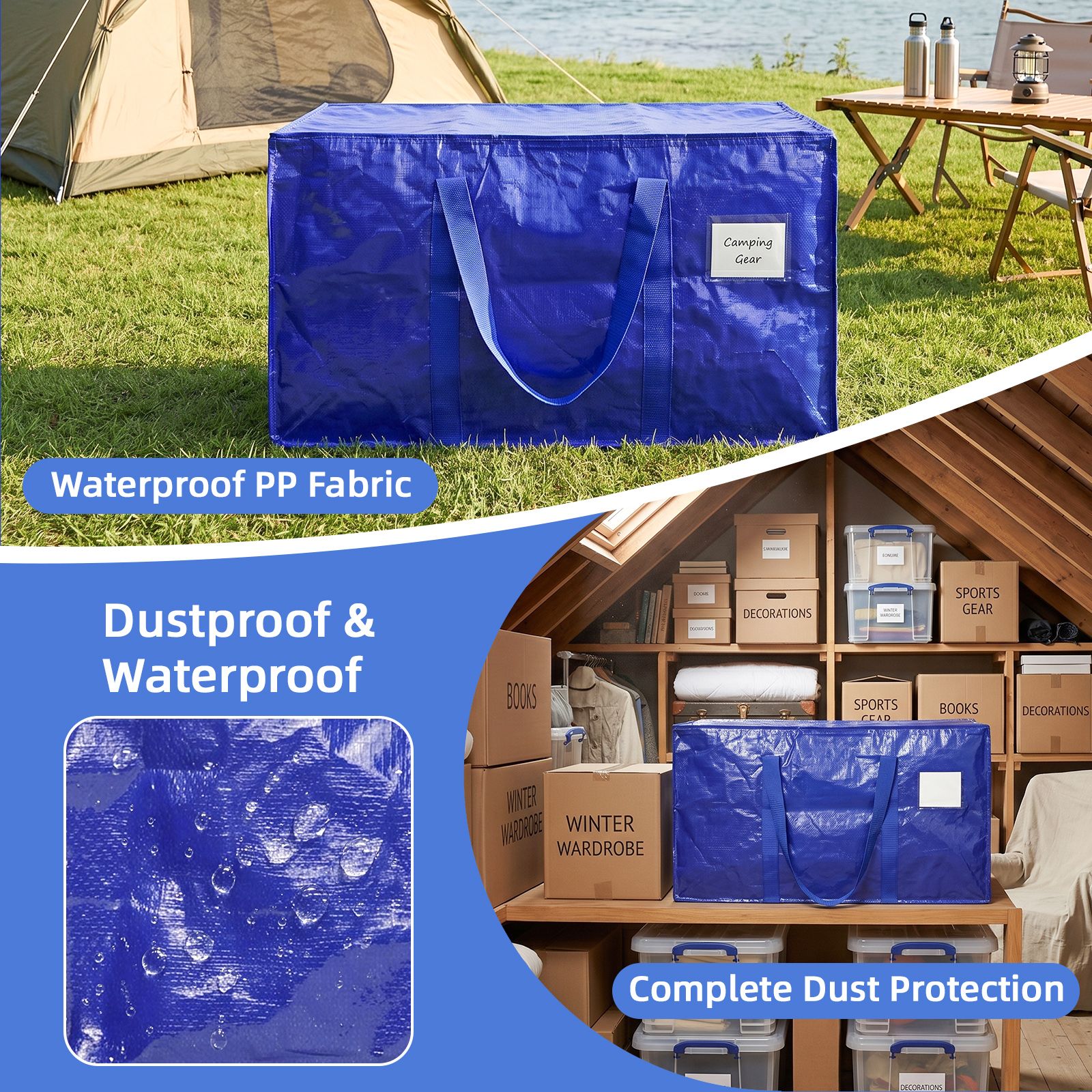 Inreeme 90l large heavy-duty moving bags and storage bags