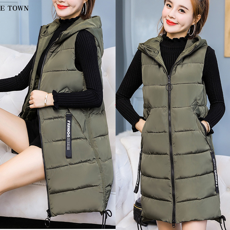 Thick Korean Mid-length Loose Waistcoat Jacket Over The Knee
