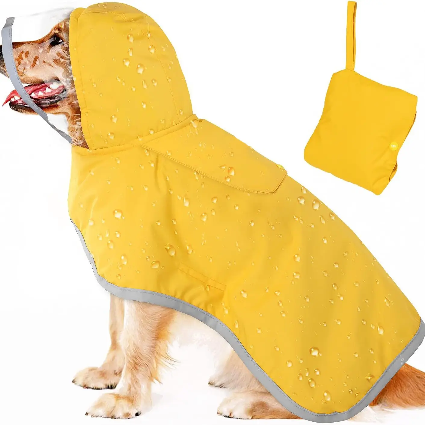 Dog Raincoat Waterproof Soft Breathable Rain Jacket