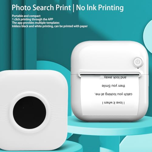 Mini Printer Sticker, Pocket Thermal Printer, Inkless Black And White Printing, Portable Sticker Maker Machine For Home, School, Office