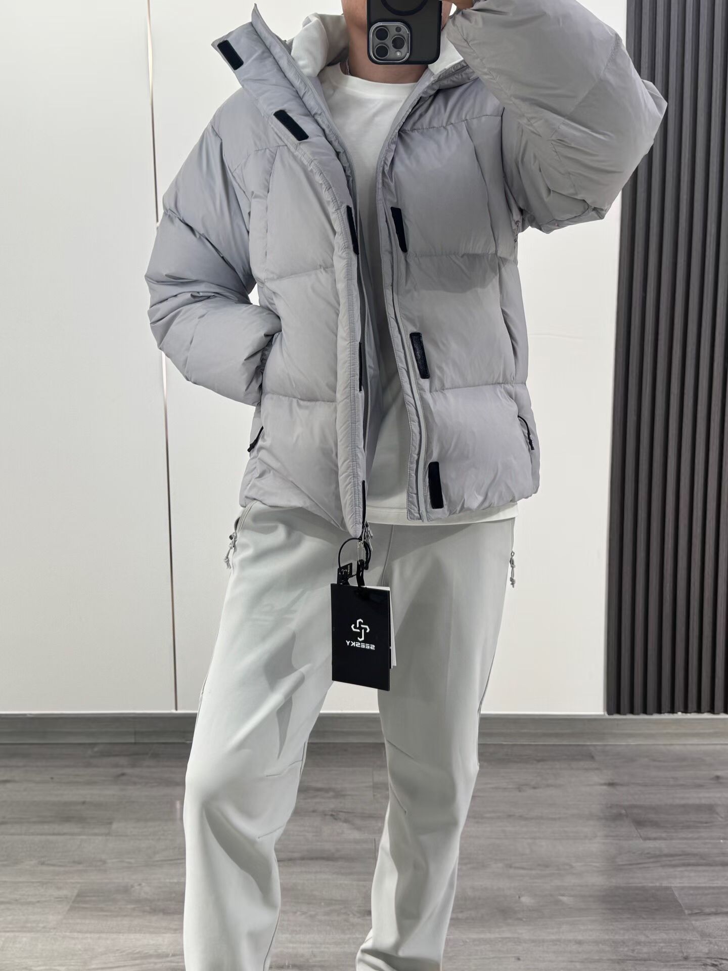 Men Women White Duck Down Puffer Jacket, Hooded Warm Winter Down Coat, Windproof Insulated Outerwear For Hiking Skiing Outdoor Urban Daily Wear