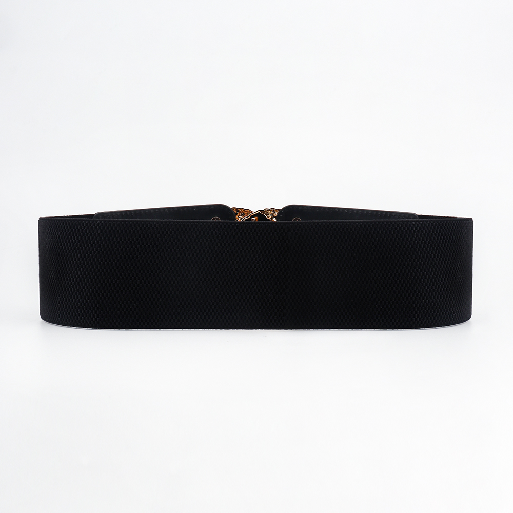 Title 4, New Black Double Ring Fashion Elastic Belt Gold...