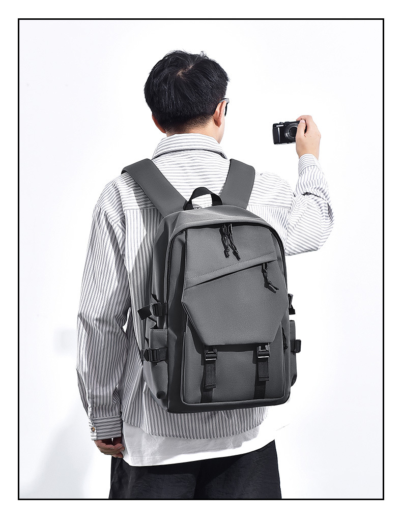 New Niche Trendy Backpack For Both Men And Women, Designed For Middle School, High School, And College Students With A Large Capacity - Gray — view 5