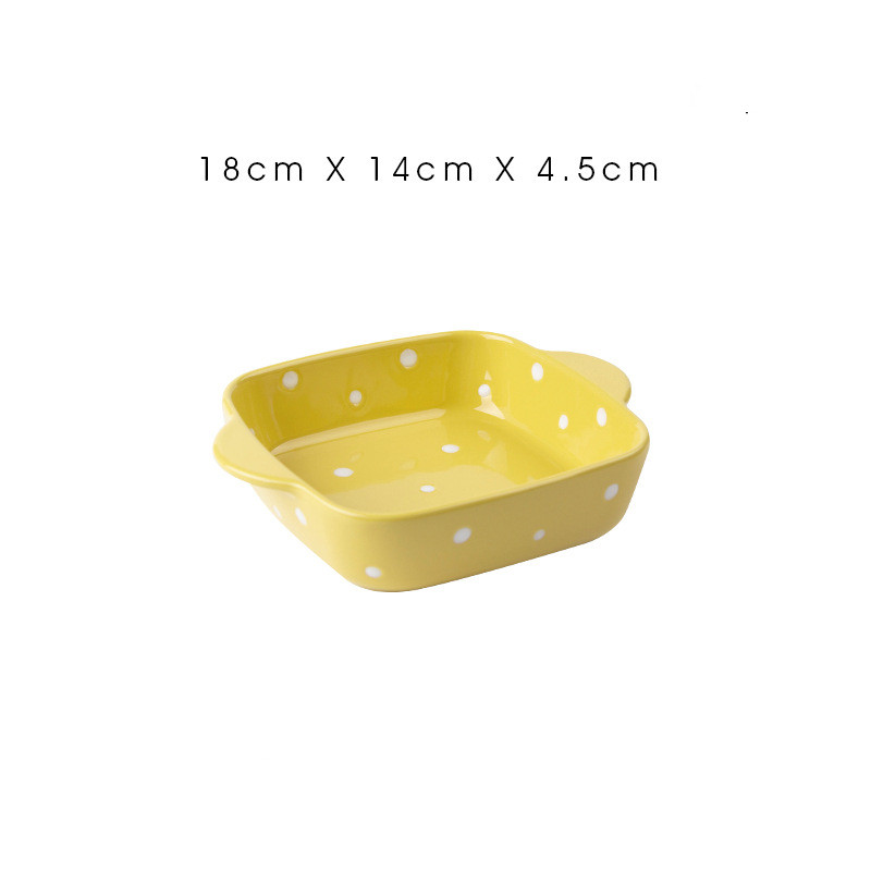 Title 1, Ceramic Dot Cheese Baked Rice Plate Household M...