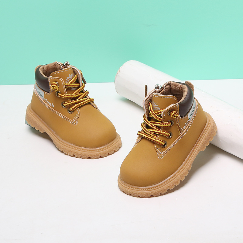 Baby Shoes Toddler Fall Boy Martin Boots Girls Single Leather — foto 4