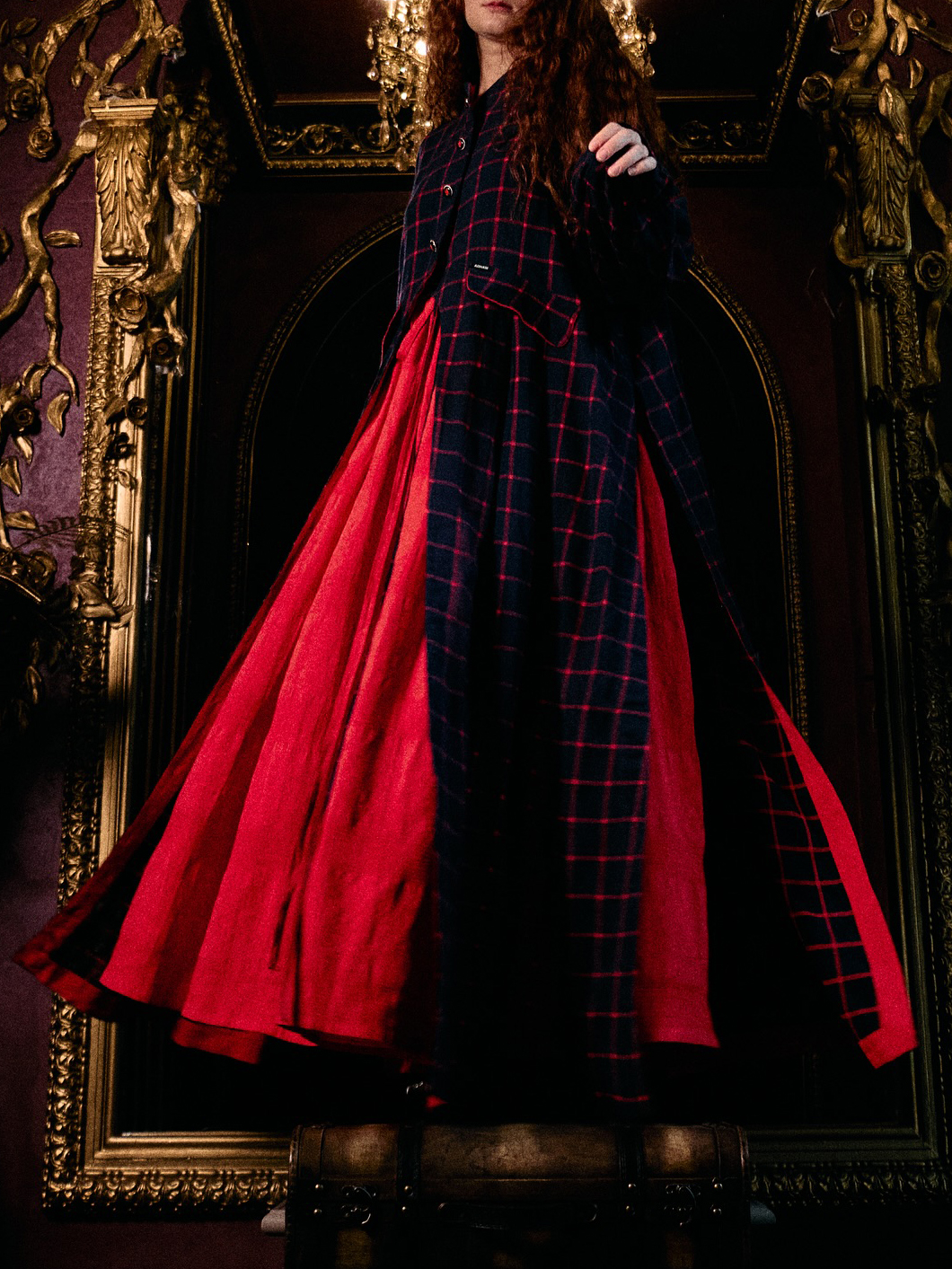 Plaid Coat and Maxi Dress Set, picture 4 of 8