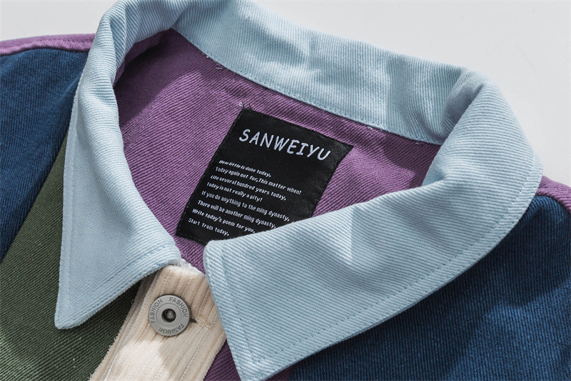 Trendy Brand Color Contrast Splicing Casual Jacket Couple