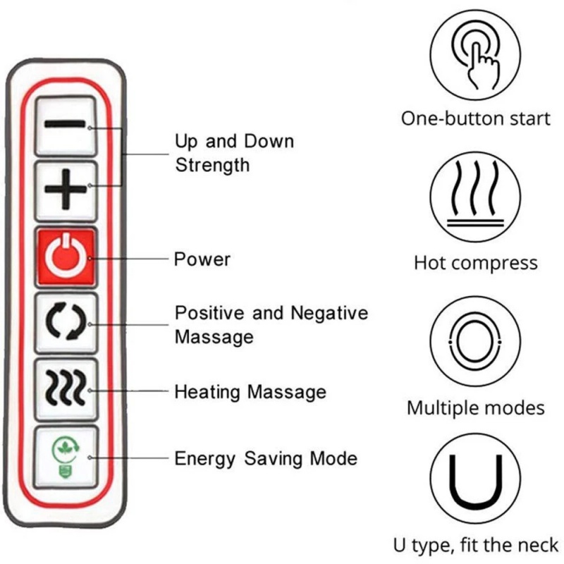 Electric Neck & Shoulder Massage Shawl Heated 8-Heads Back Pounding Massager UK — image 6