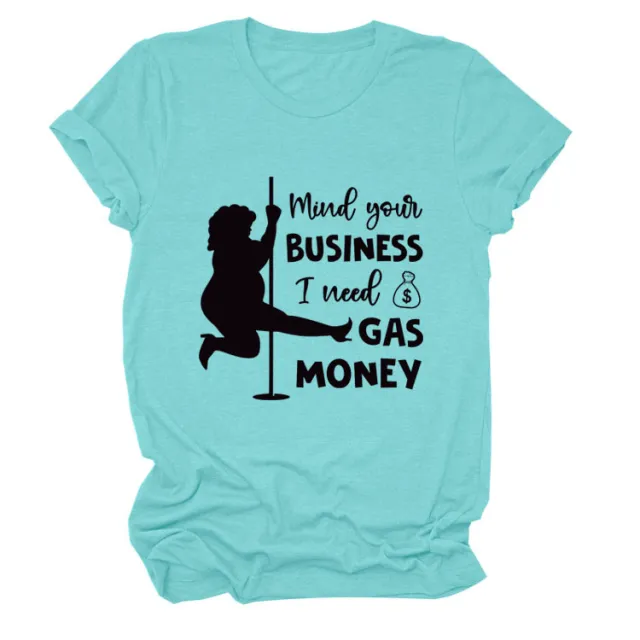 Round Neck Fashion Short Sleeve Loose T Shirt Blue - Shop at LoveMi