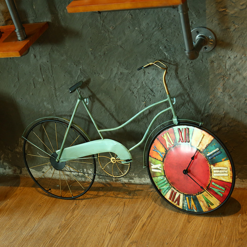 BEYONDARY Vintage Bike Wall Clock - Retro Decor for Living Room