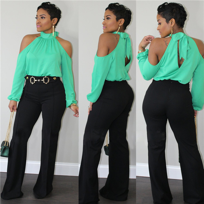 Title 3, Fashion Off-shoulder Shirt Casual