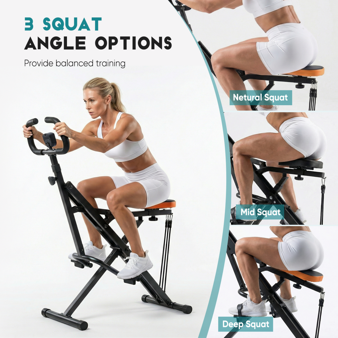 Home Squat Machine, A 330-pound Weight-bearing Lower Body Exercise Equipment With Adjustable Resistance, Foldable Fitness Machine