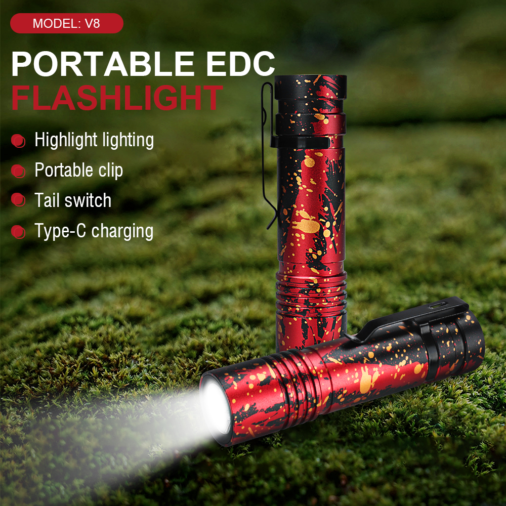 Mini Camouflage LED Flashlight Rechargeable Torch Lamp
