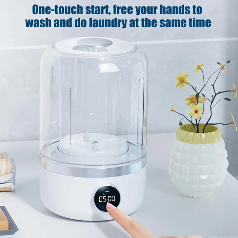 Portable Mini Washer, USB Rechargeable Cordless, 1.2L Capacity For Underwear, Socks & Baby Clothes, 3 Cleaning Modes, Quiet & Compact For Travel, Dorm, Apartment