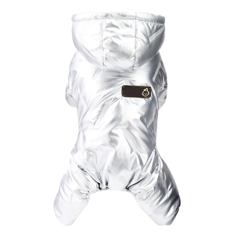 Pet Dog Clothes Small Winter Thickened Embossed Four Legs - Silver