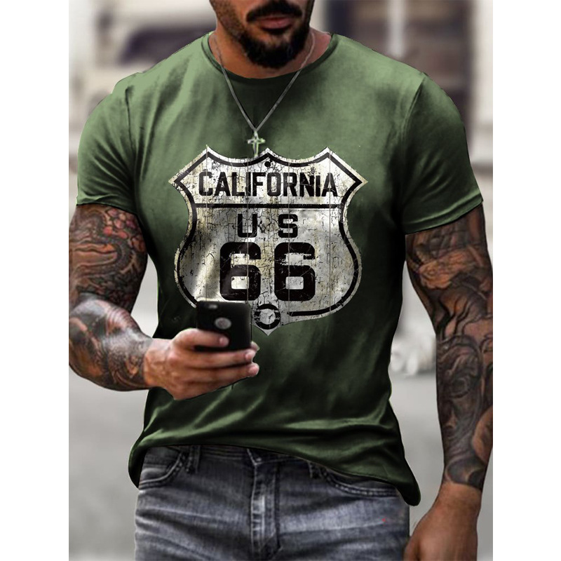 Title 7, T-shirt da uomo Fashion No 66 Road con stampa, ...