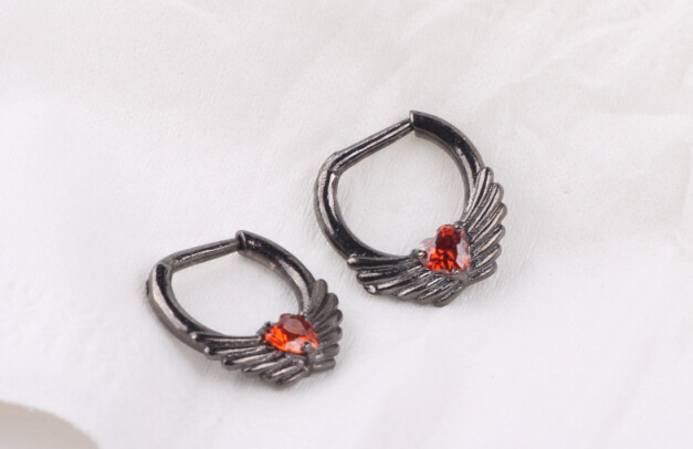 Heart-shaped Wings Crystal Fake Nose Ring Foreign Trade Fake Nose Nails